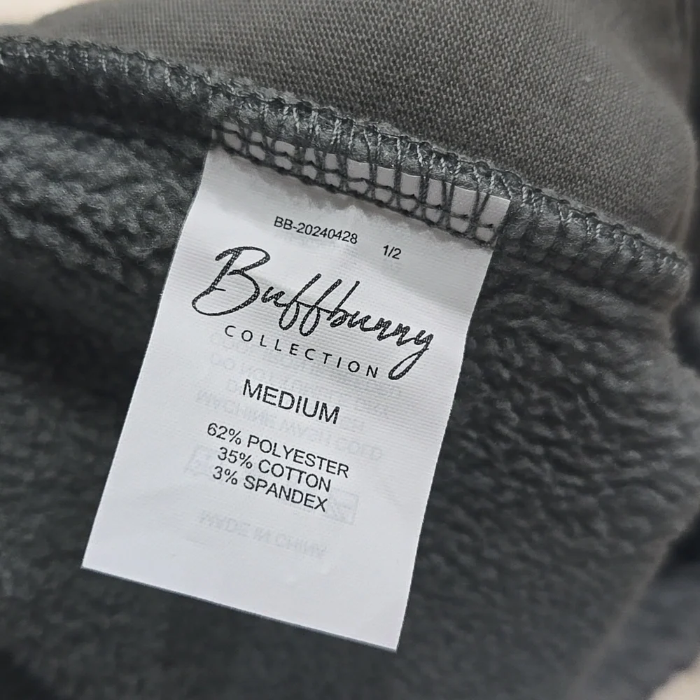 BuffBunny Straight Leg Plush Fleece Sweatpants in Sage Green - Picture 3 of 4
